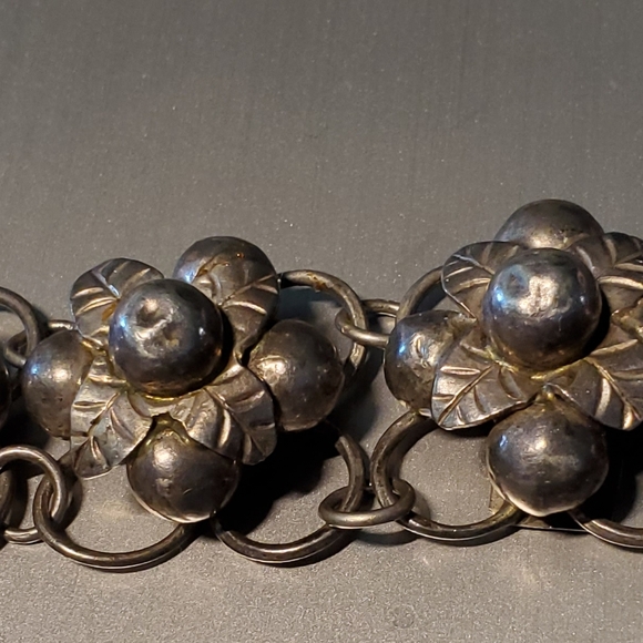 Sterling Bracelet & Brooch Set Sterling Silver Estate Piece Unique Hand Made - Picture 16 of 17